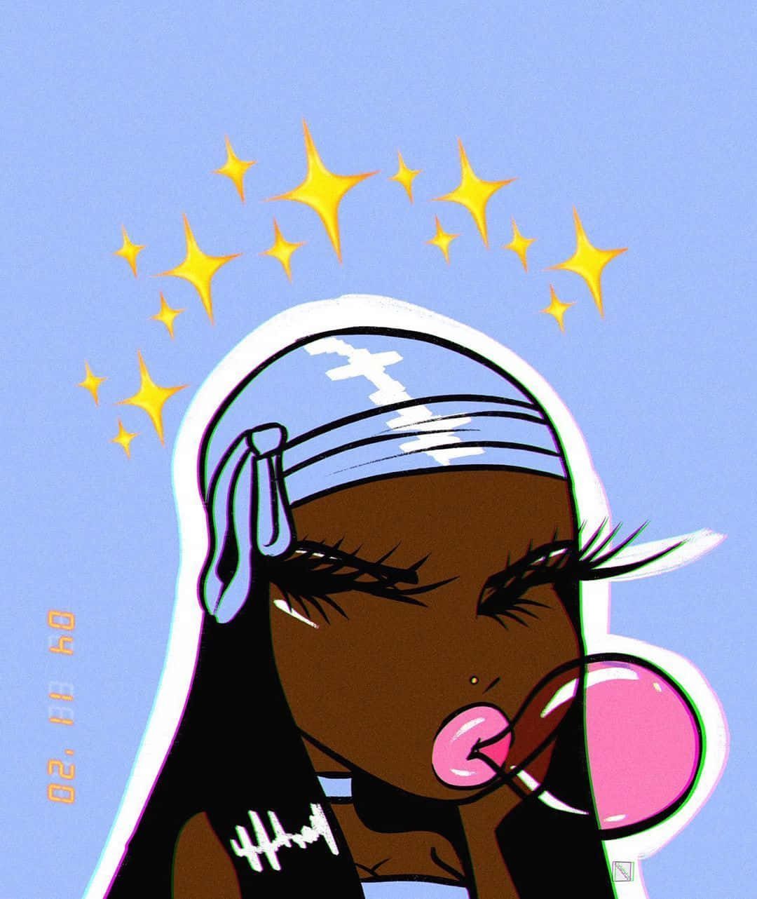 Black Girl Blue Cartoon Pfp Wallpaper