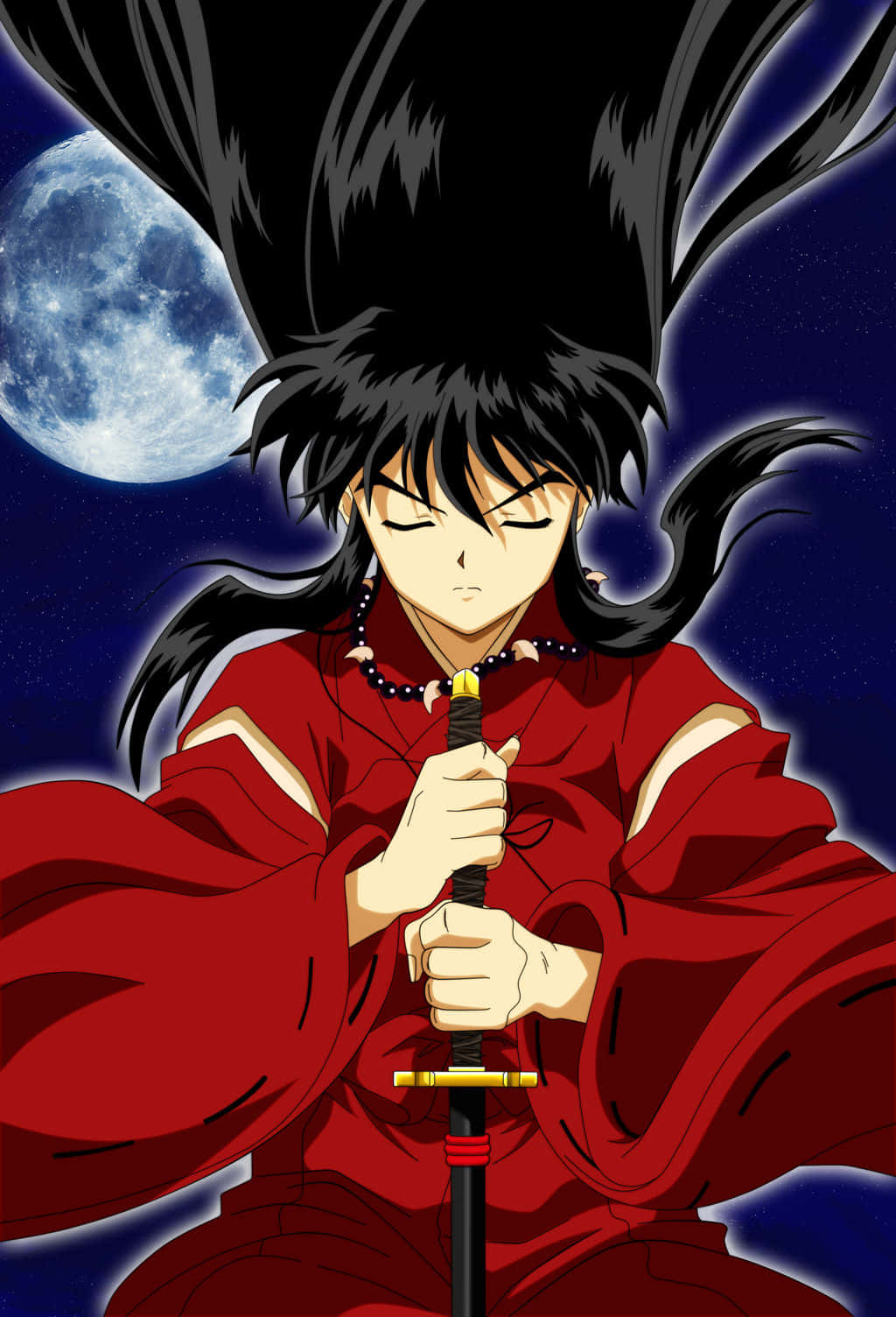 Black Haired Inuyasha Iphone Wallpaper