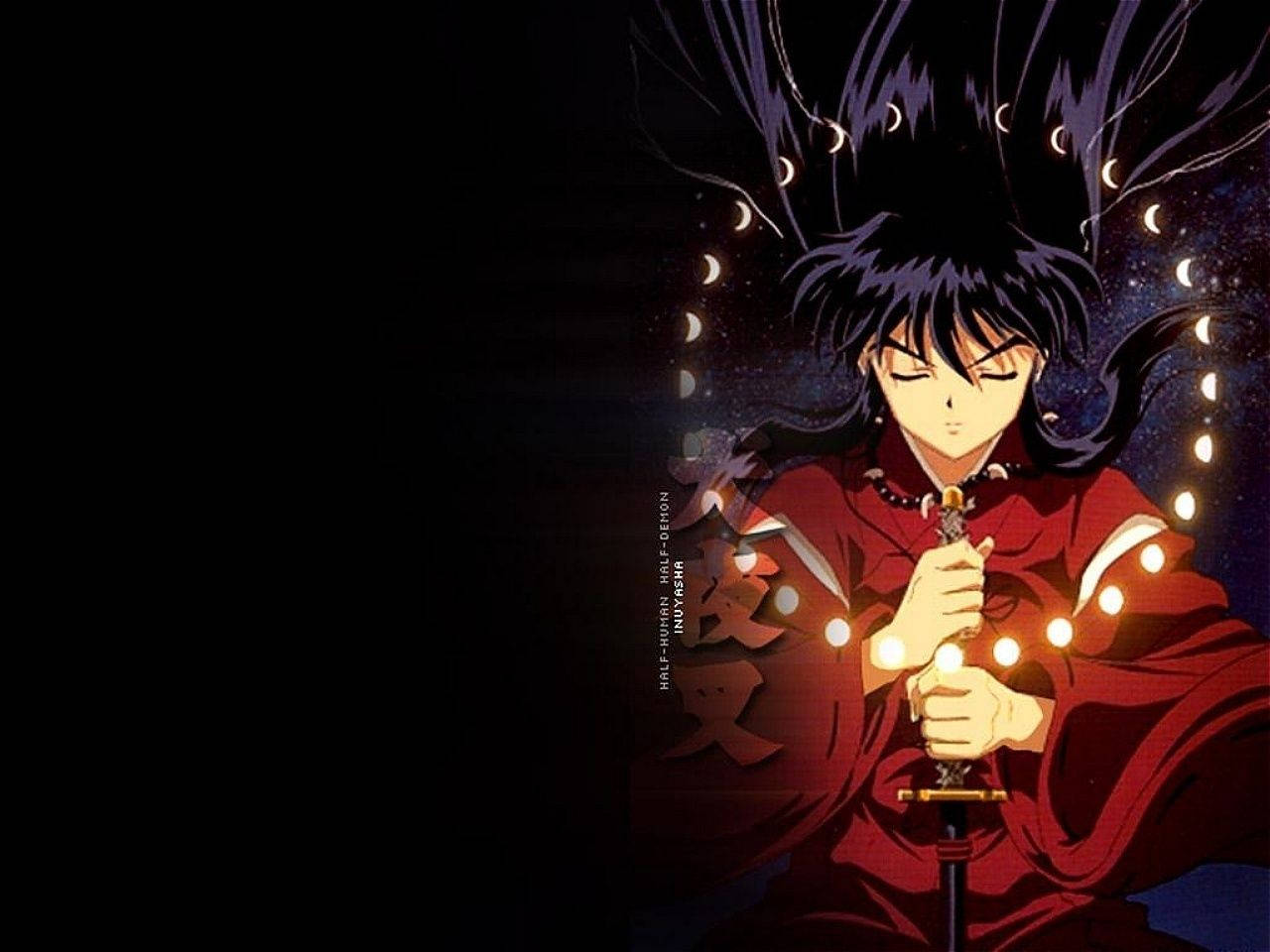 Black Inuyasha Phases Of Moon Wallpaper