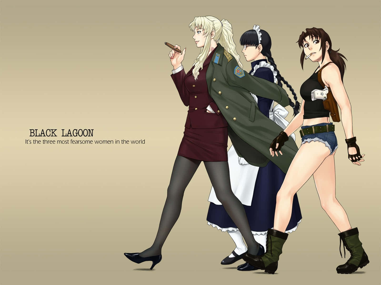 Black Lagoon Fearsome Female Trio Wallpaper