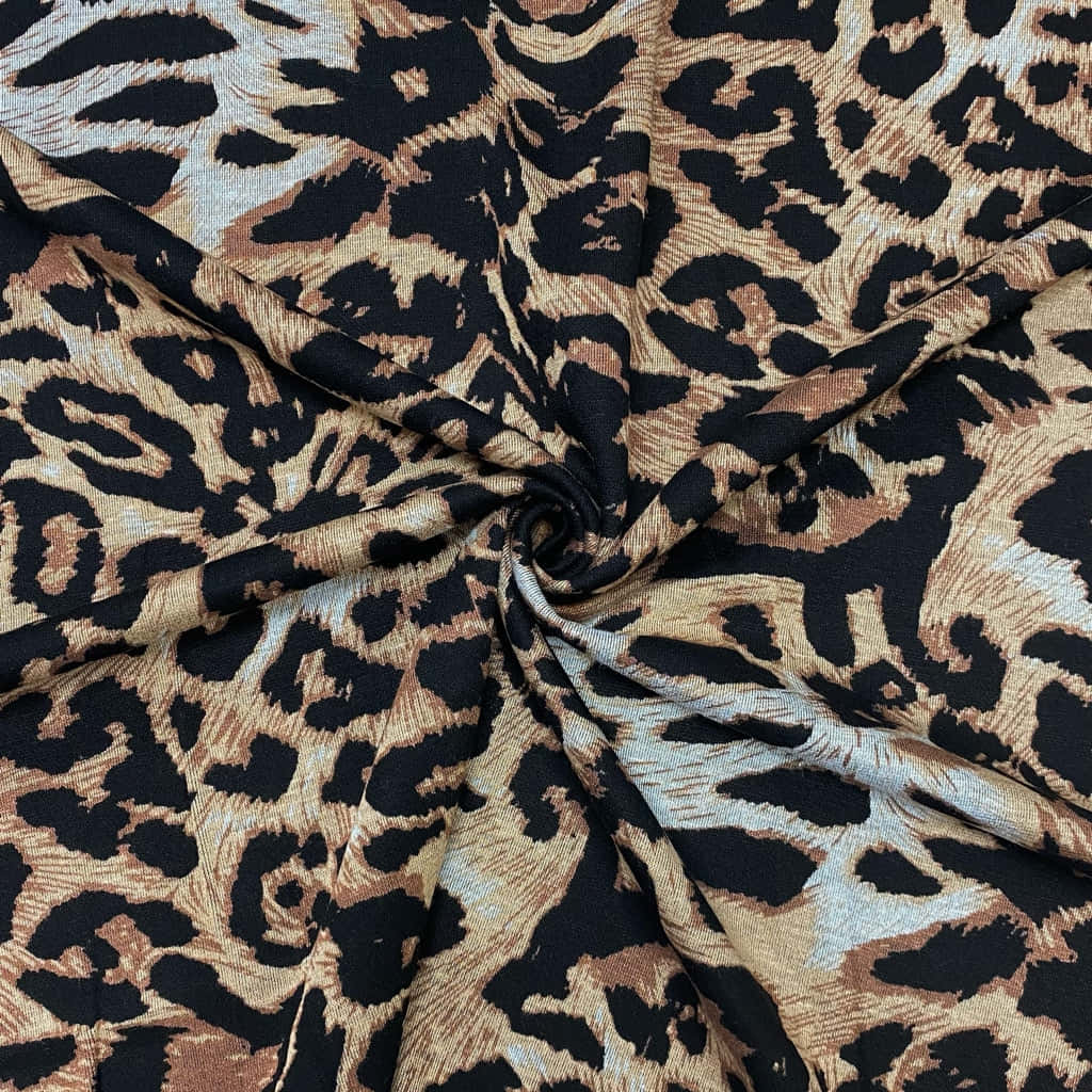 Black Leopard Print Fabric Texture Wallpaper