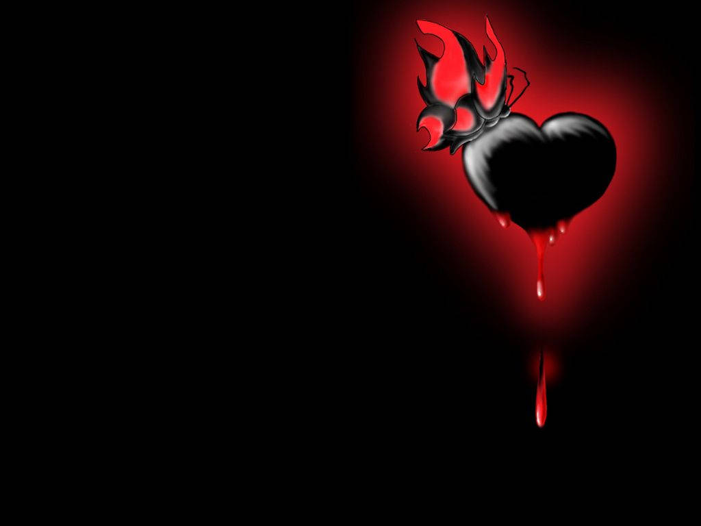 Black Love Bloody Heart Wallpaper