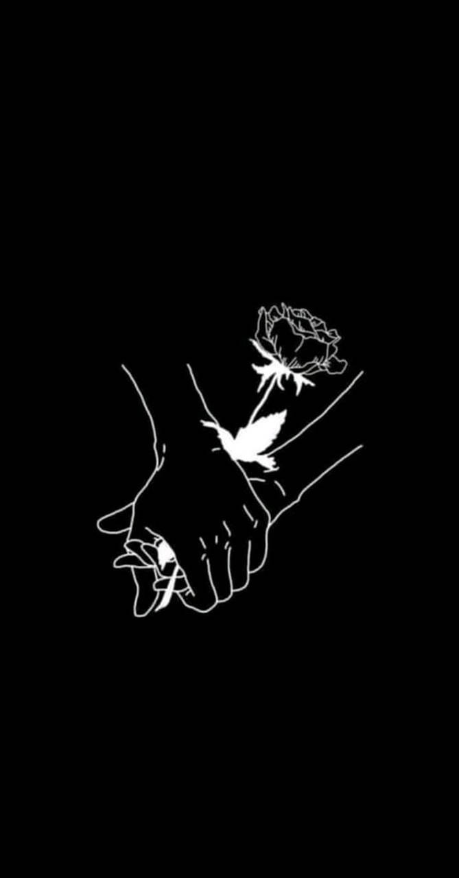 Black Love Hands And Rose Wallpaper