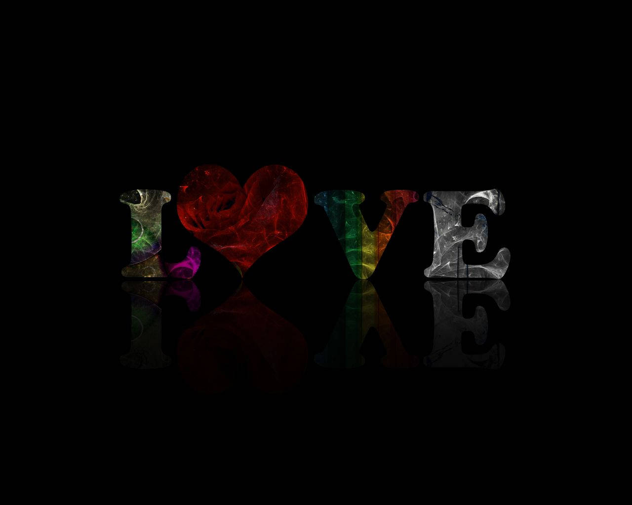 Black Love Word Art Wallpaper