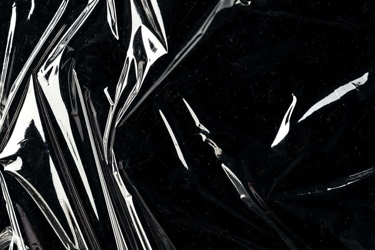 Black Plastic Glossy Crumpled Wallpaper