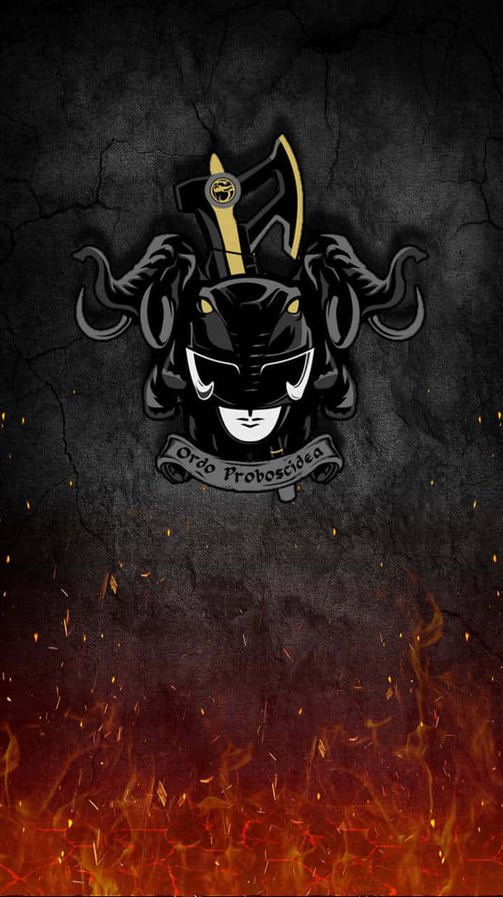 Black Ranger Fire Background Artwork Wallpaper