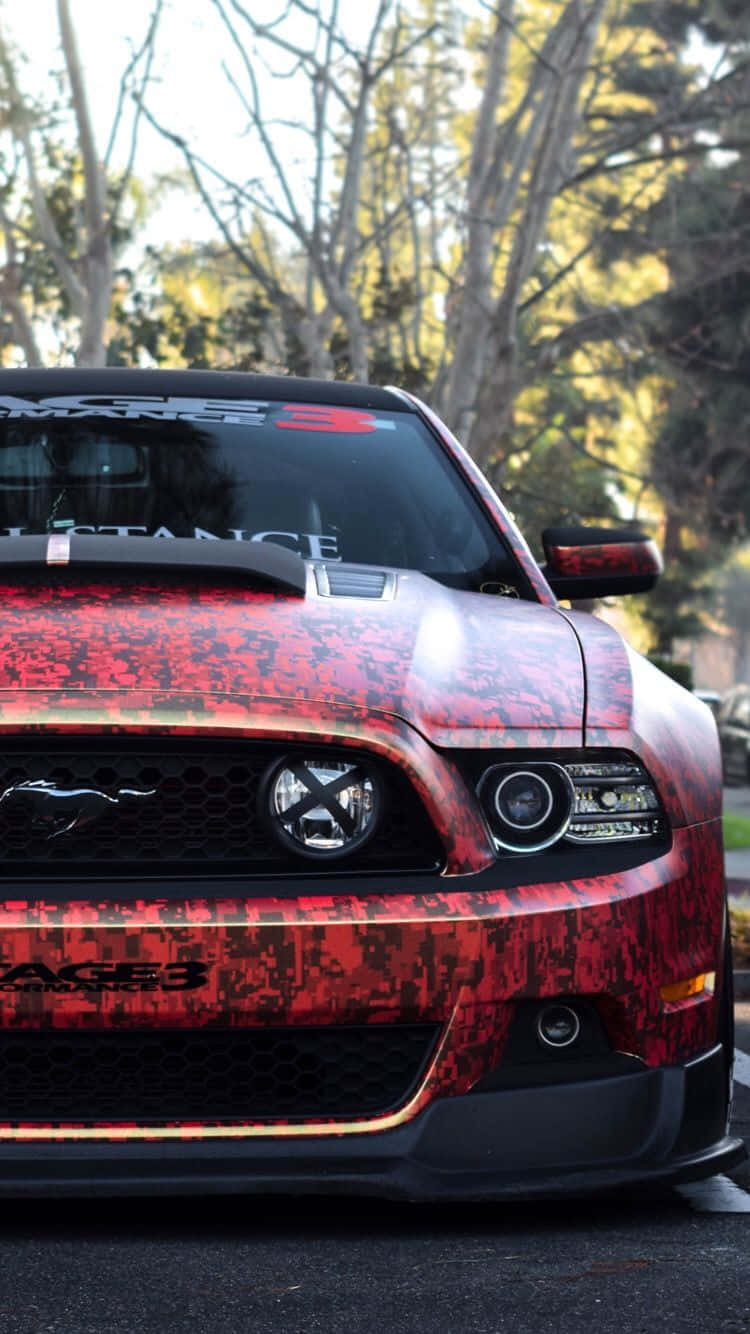 Black Red Mustang Iphone Wallpaper