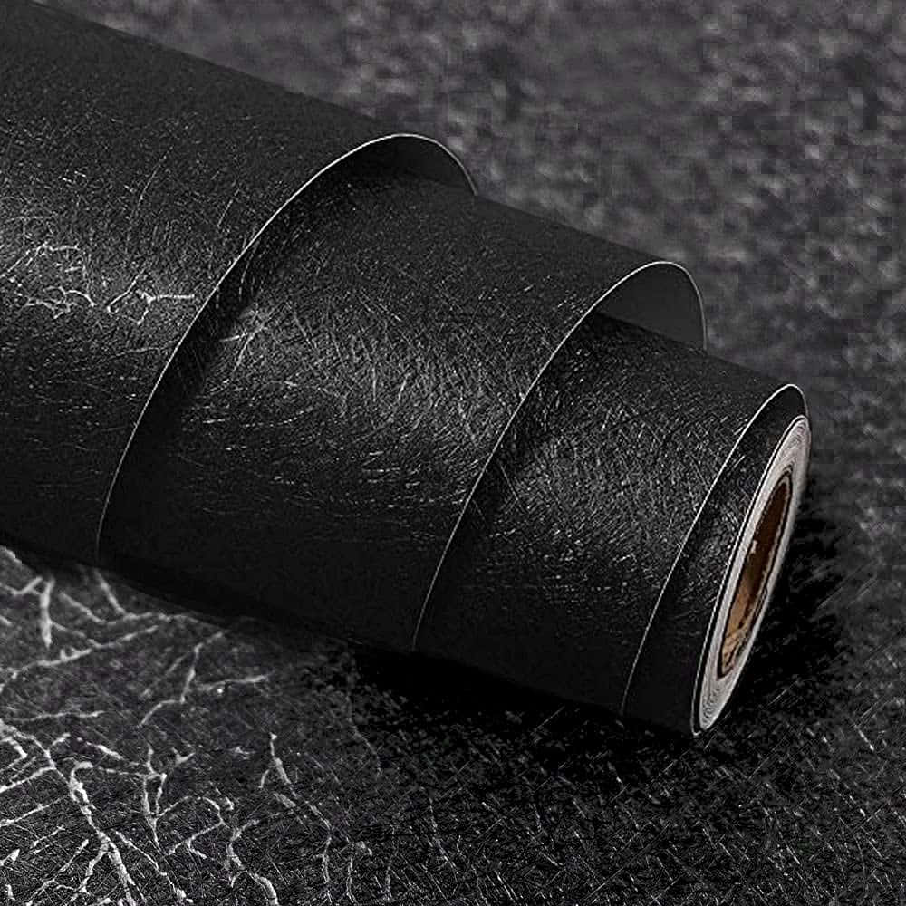 Black Silk Roll Texture Wallpaper