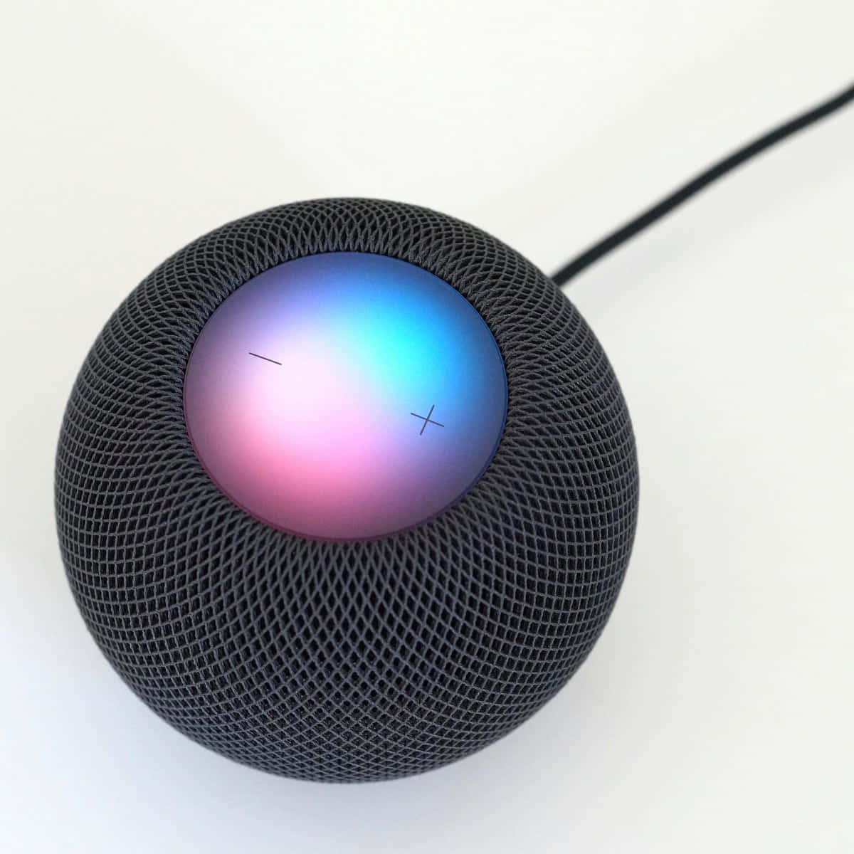 Black Smart Speaker Illuminated Top Wallpaper