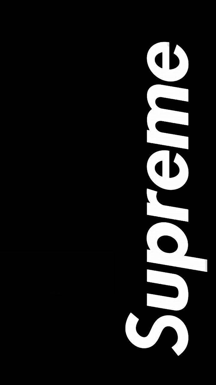 Black Supreme In White Letters Wallpaper