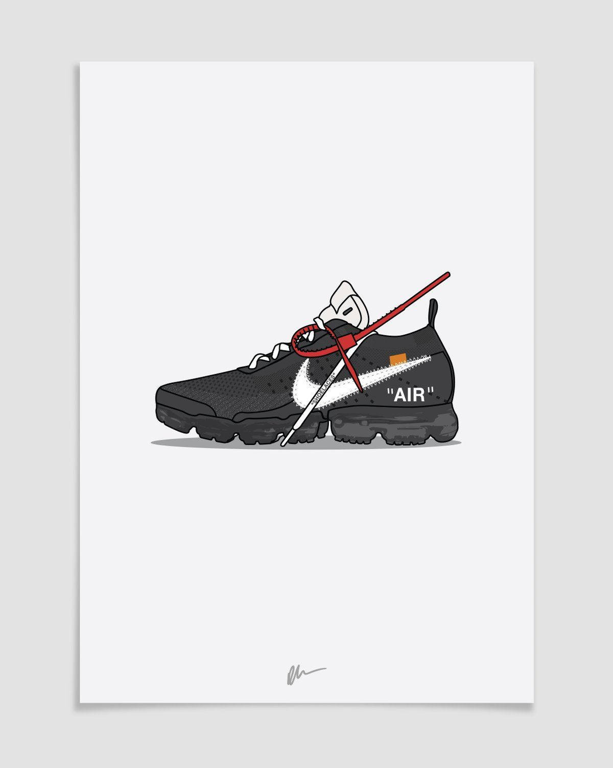 Black Vapormax Cartoon Shoe Wallpaper