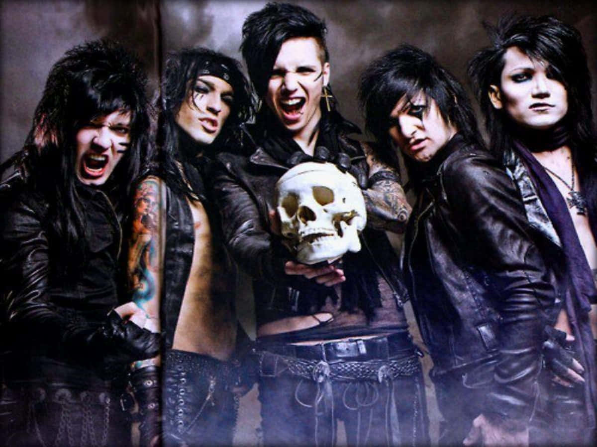 Black Veil Brides Onstage In The Heat Of The Moment Wallpaper