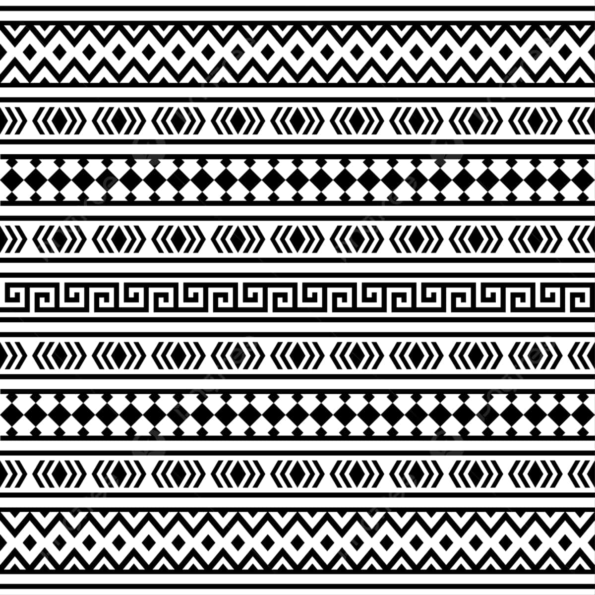 Black White Aztec Patterns Wallpaper