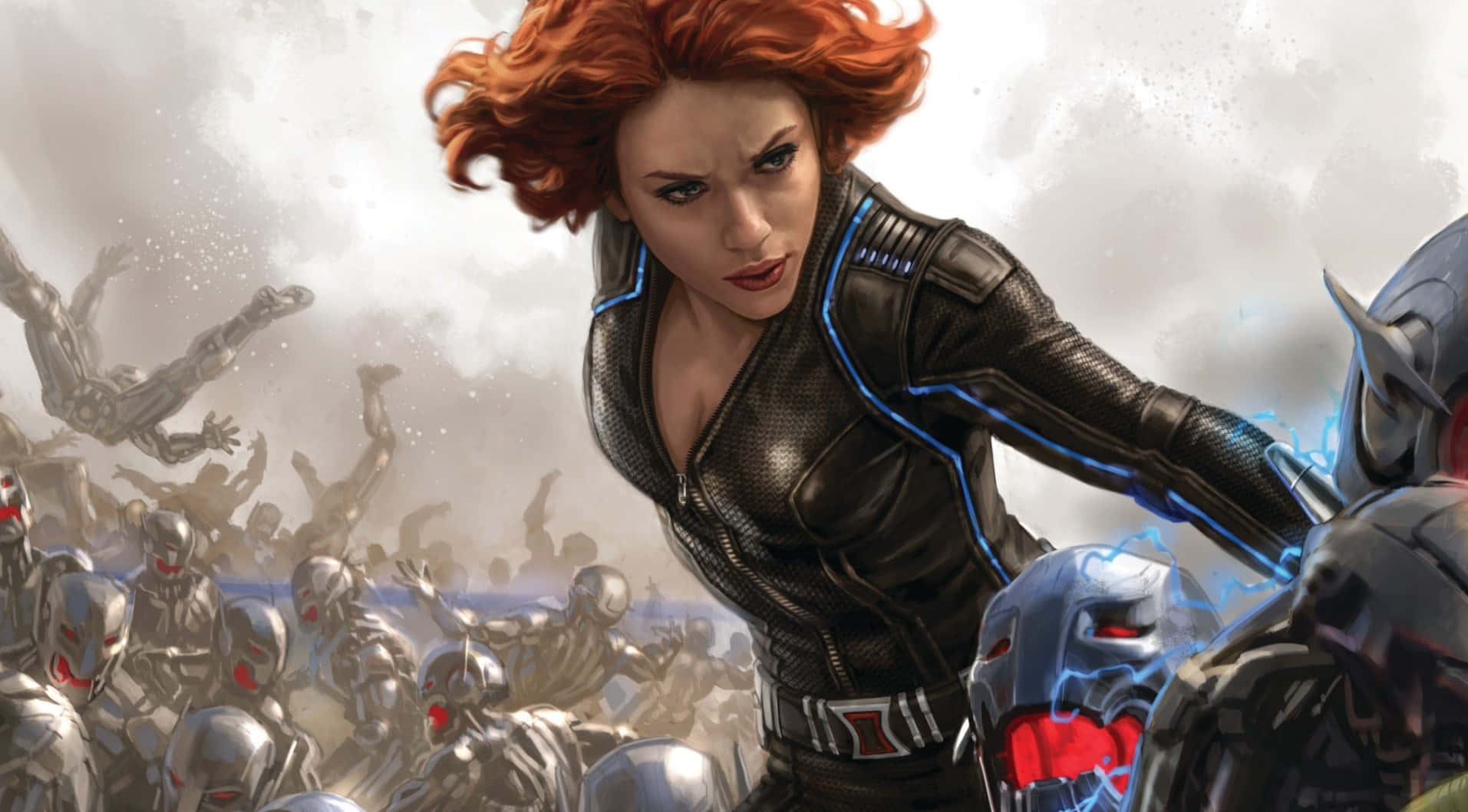 Black Widow Battle Scene Wallpaper