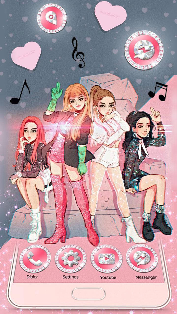 Blackpink Anime Stylish Iphone Wallpaper