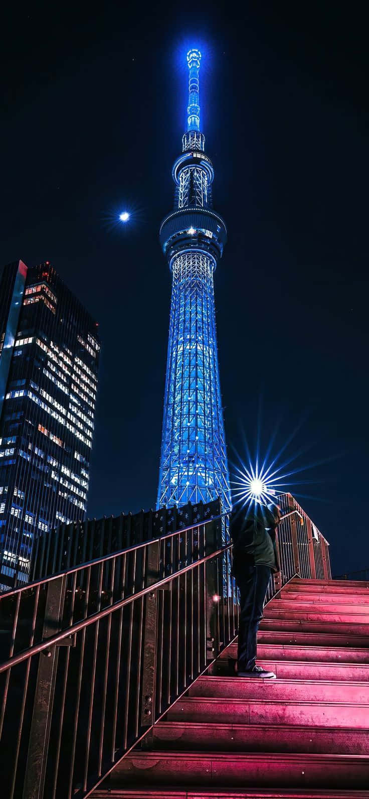 Blackpool Tower At Night Phone Wallpaper