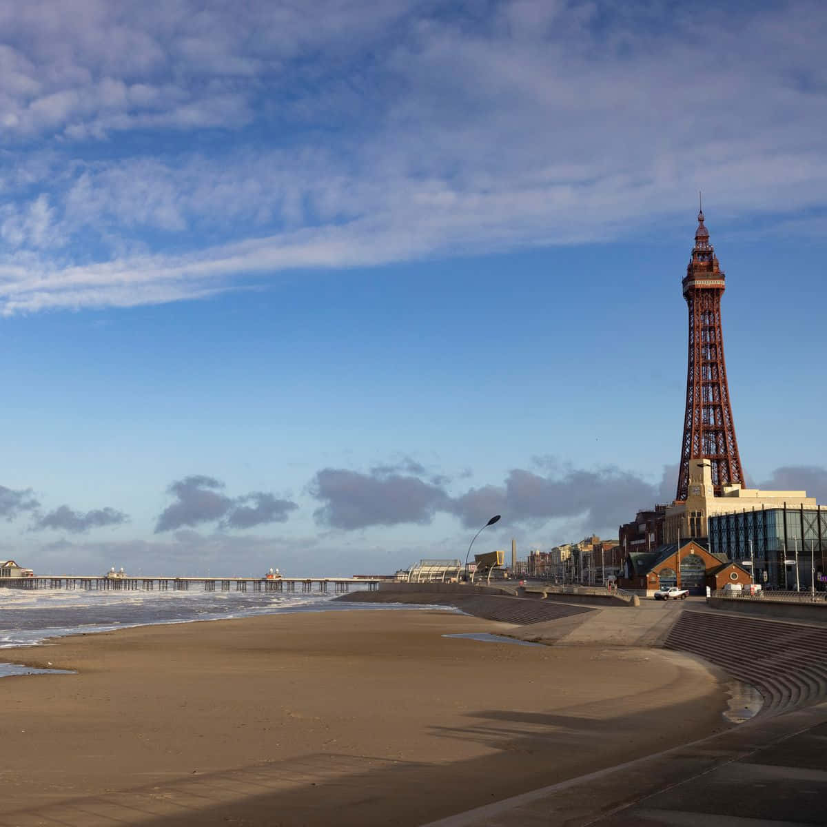 Blackpool Tower By The Beach Square Wallpaper