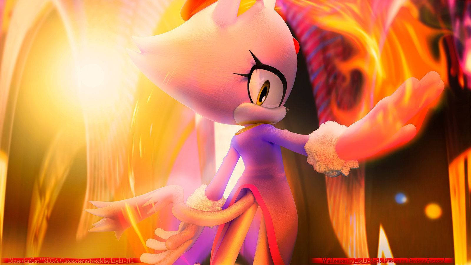 Blaze The Cat Bright Light Wallpaper