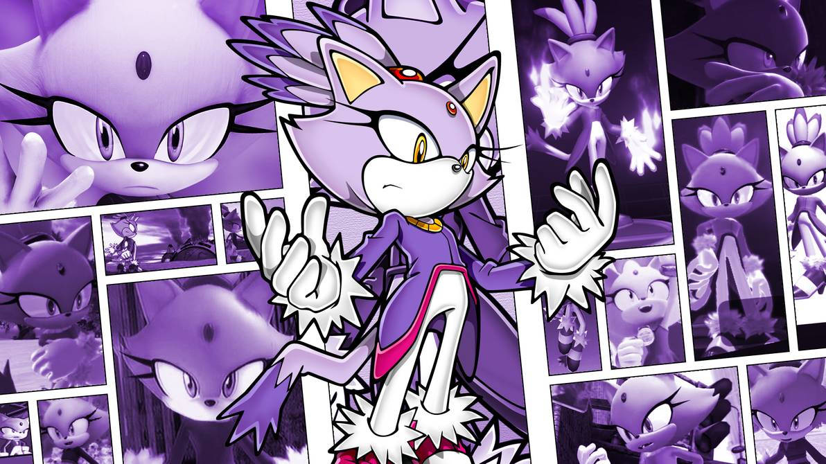 Blaze The Cat Comic Panels Wallpaper