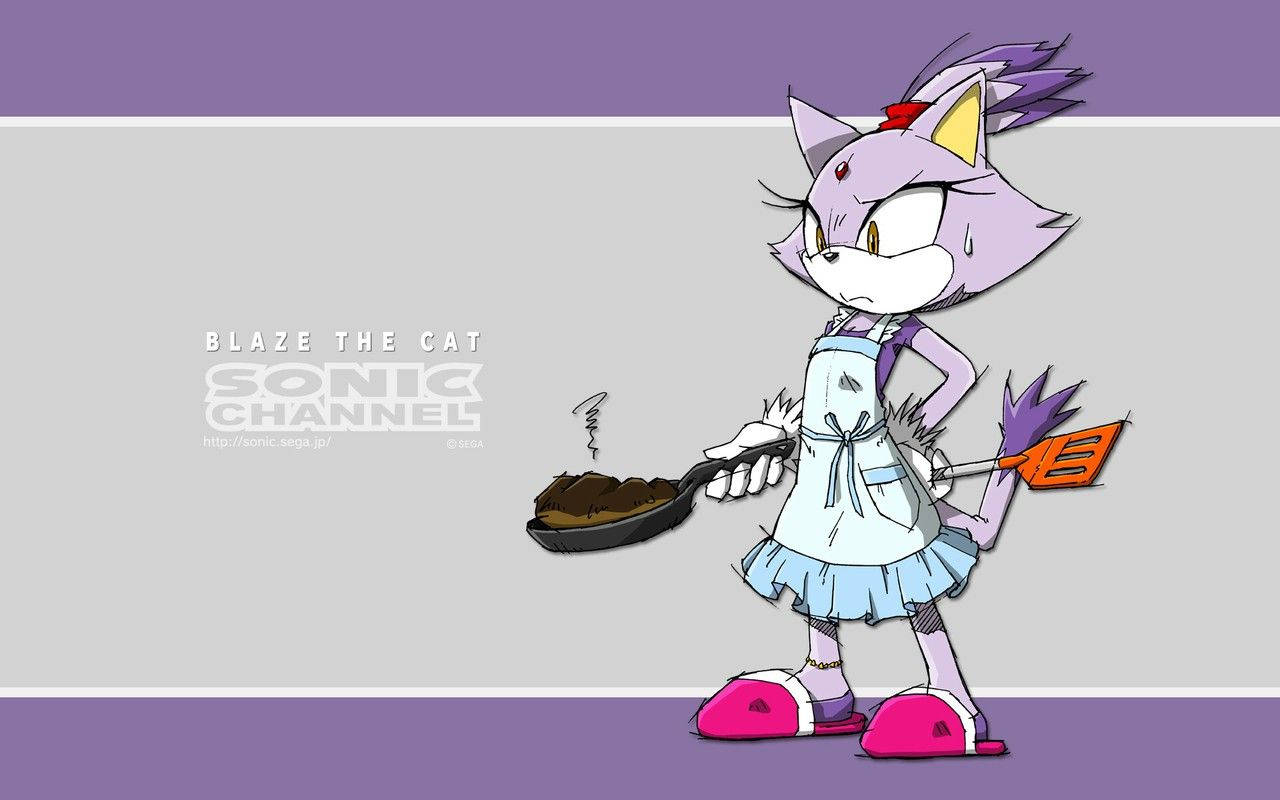 Blaze The Cat Cooking Wallpaper