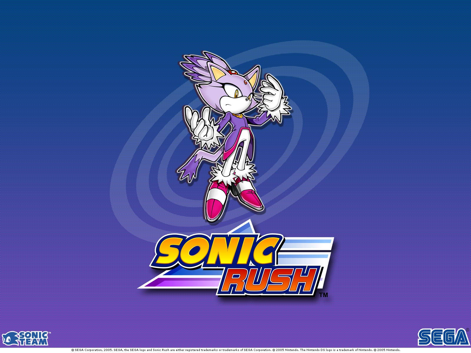 Blaze The Cat Sonic Rush Poster Wallpaper