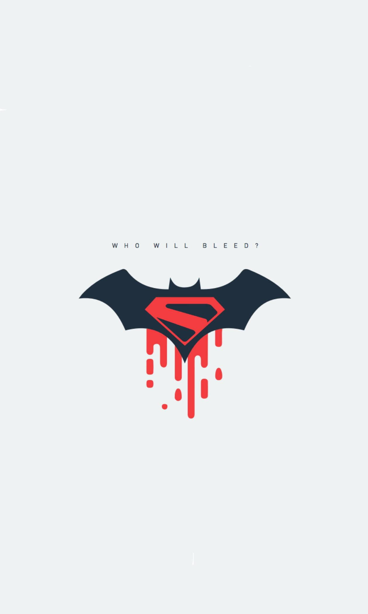 Bleeding Superman Vs Batman Logo Iphone Wallpaper