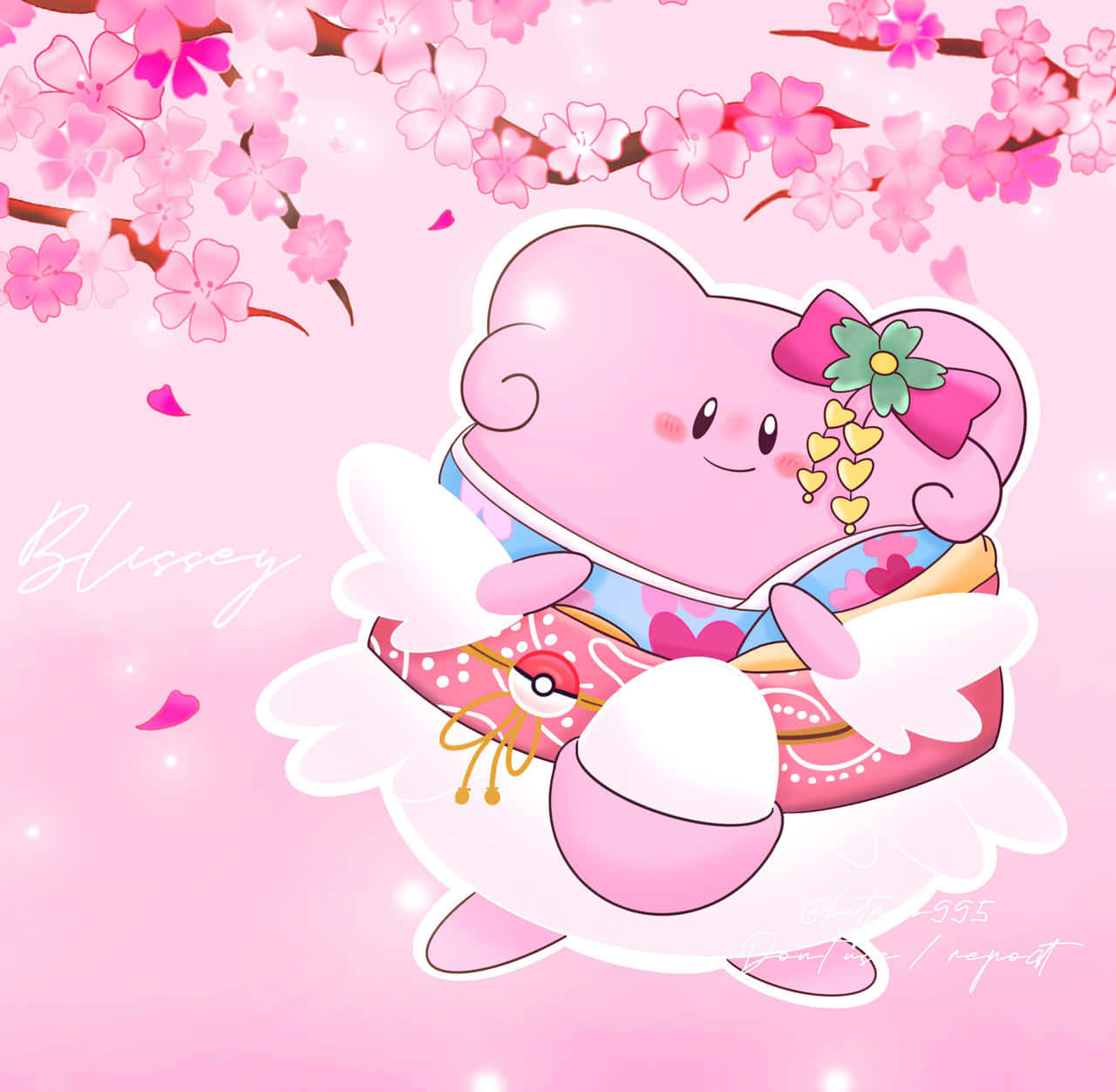 Blissey In Pokemon Kimono Wallpaper