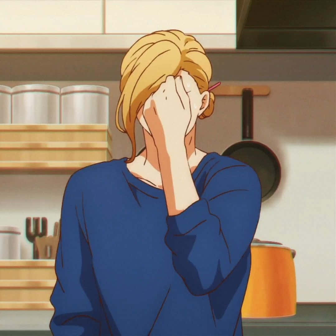 Blonde Anime Character Facepalm Wallpaper