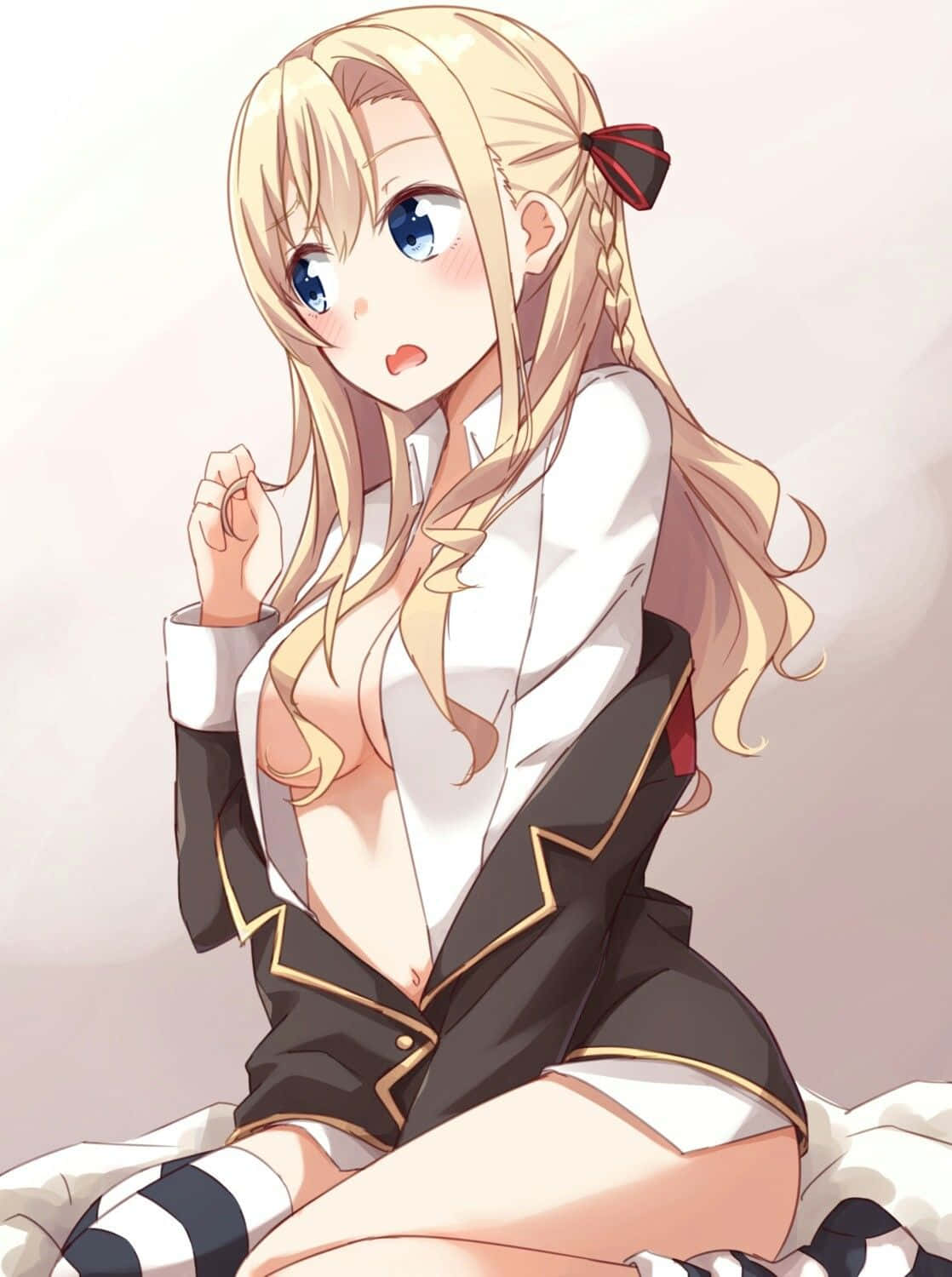 Blonde Anime Character Surprised Expression Wallpaper