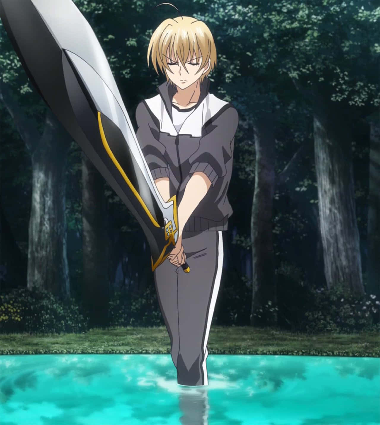 Blonde Anime Character With Sword Wallpaper