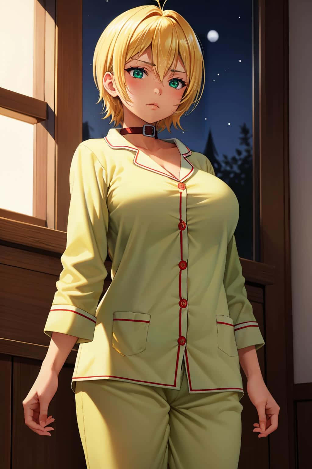 Blonde Anime Characterin Pajamas Wallpaper