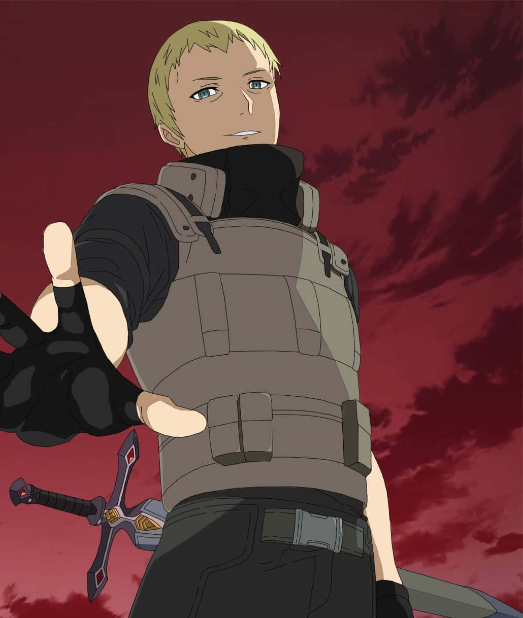 Blonde Anime Characterin Tactical Gear Wallpaper