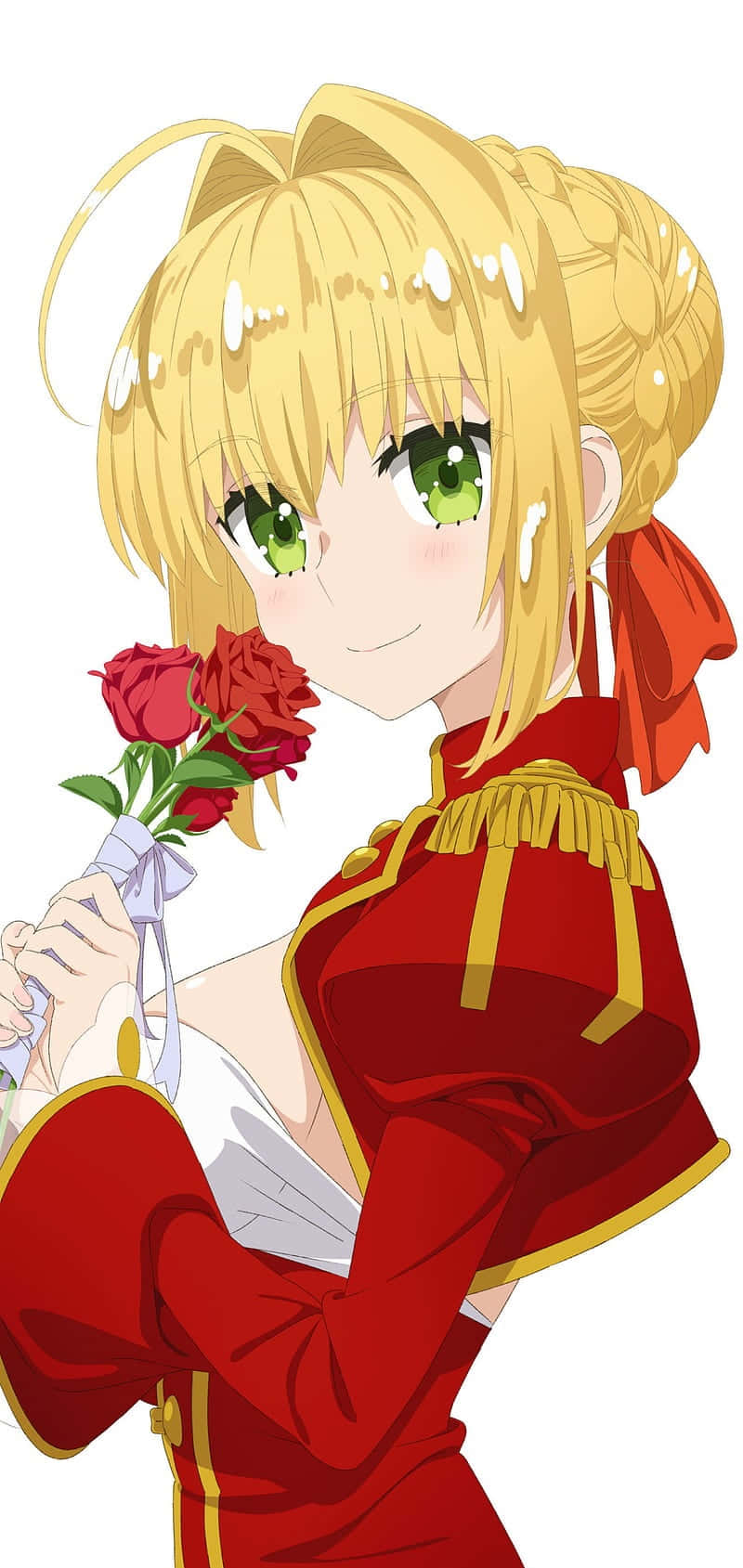 Blonde Anime Characterwith Roses Wallpaper