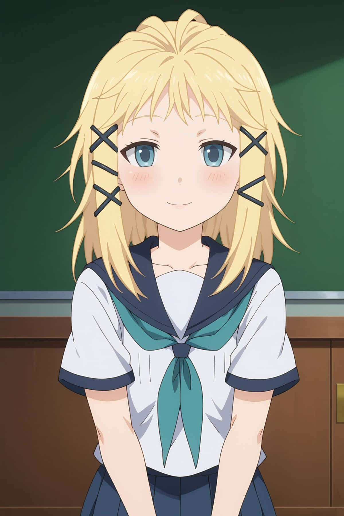 Blonde Anime Girl School Uniform Wallpaper