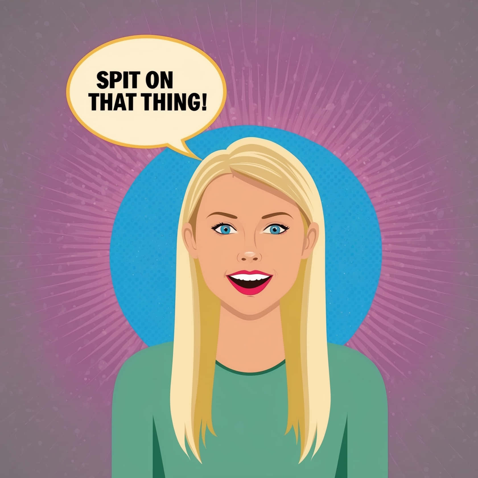 Blonde Cartoon Woman Speech Bubble Wallpaper