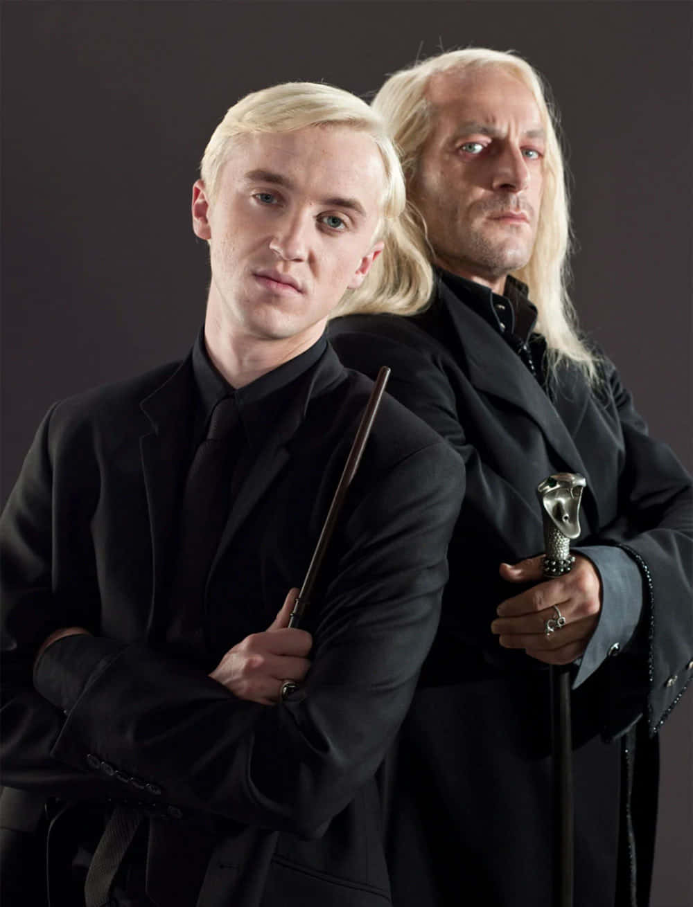 Blonde Father Son Wizards Portrait Wallpaper