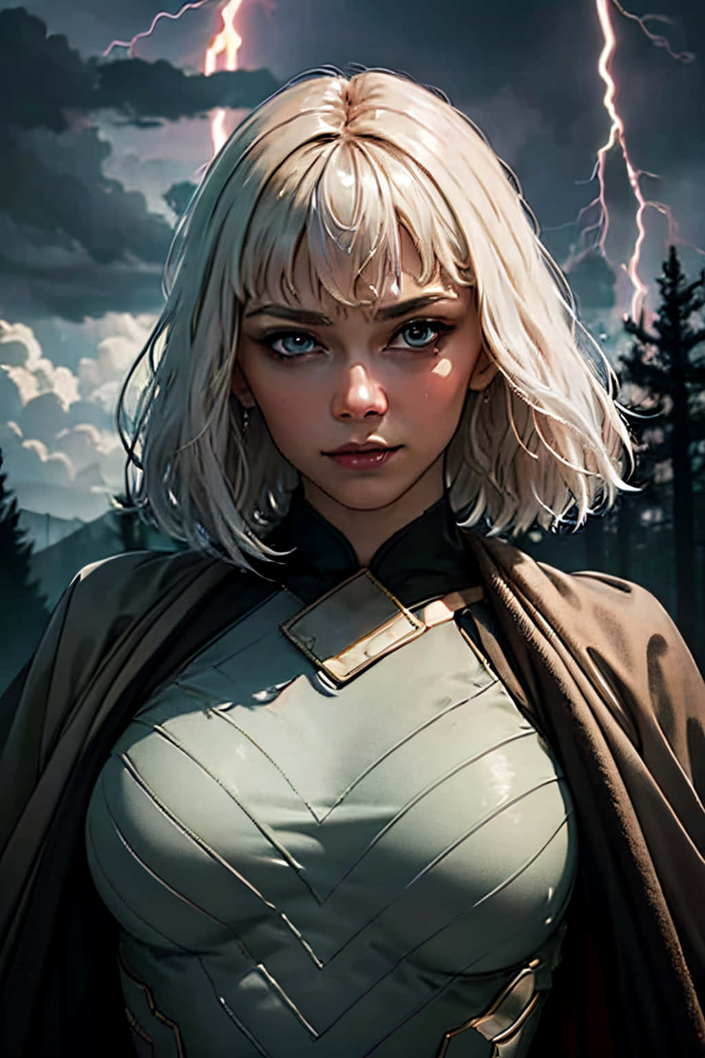 Blonde Warrior Woman Thunderstorm Wallpaper