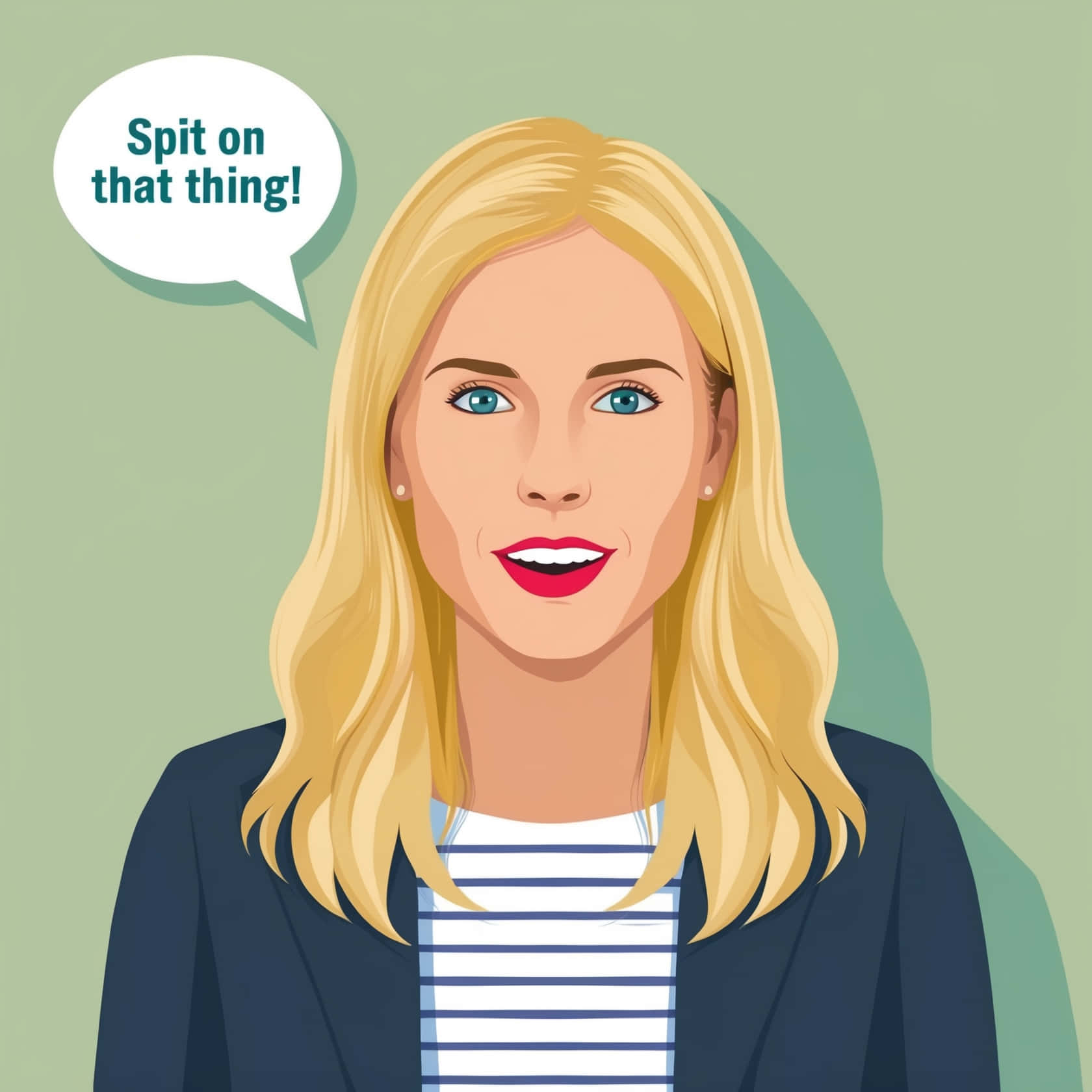 Blonde Woman Cartoon Speech Bubble Wallpaper