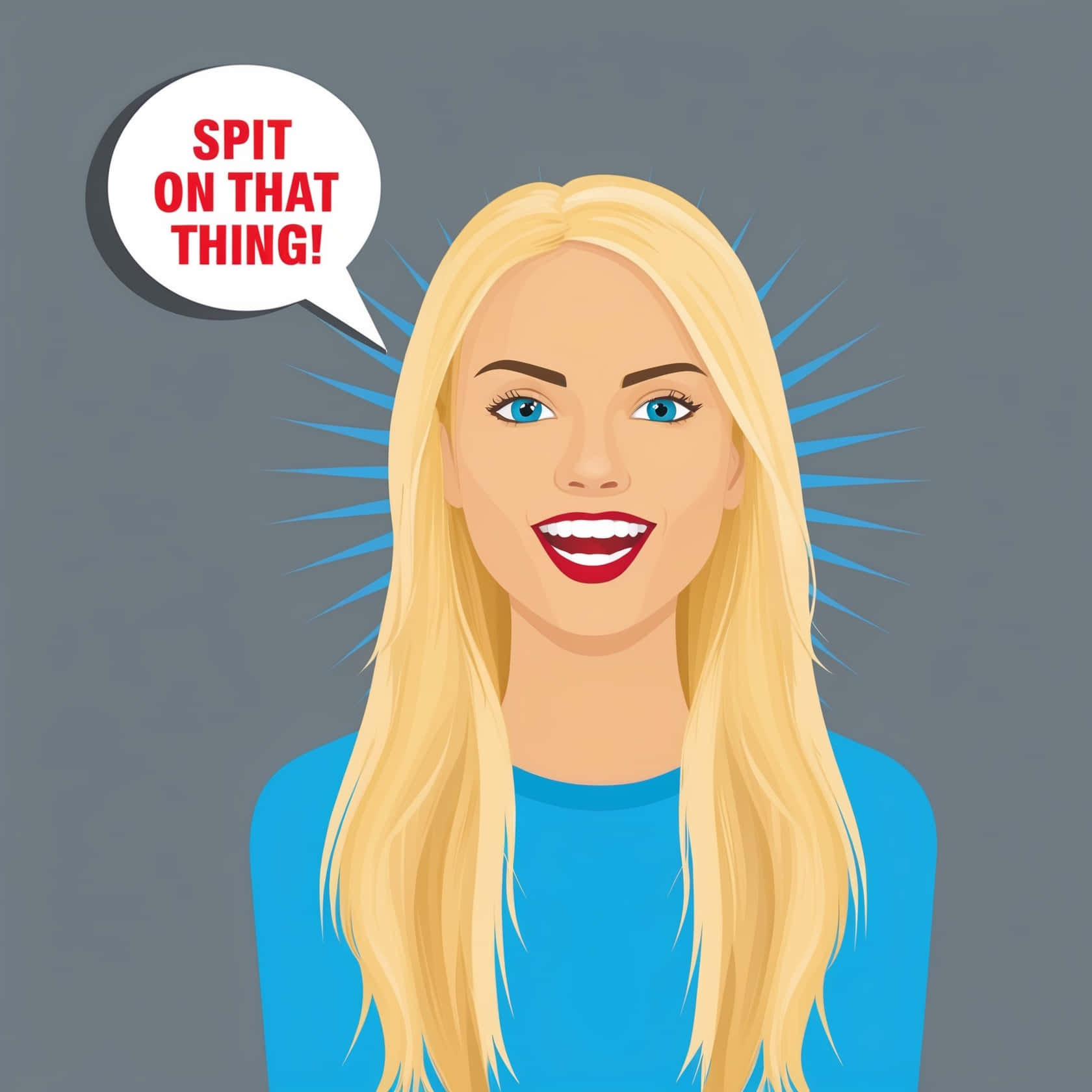 Blonde Woman Speech Bubble Graphic Wallpaper