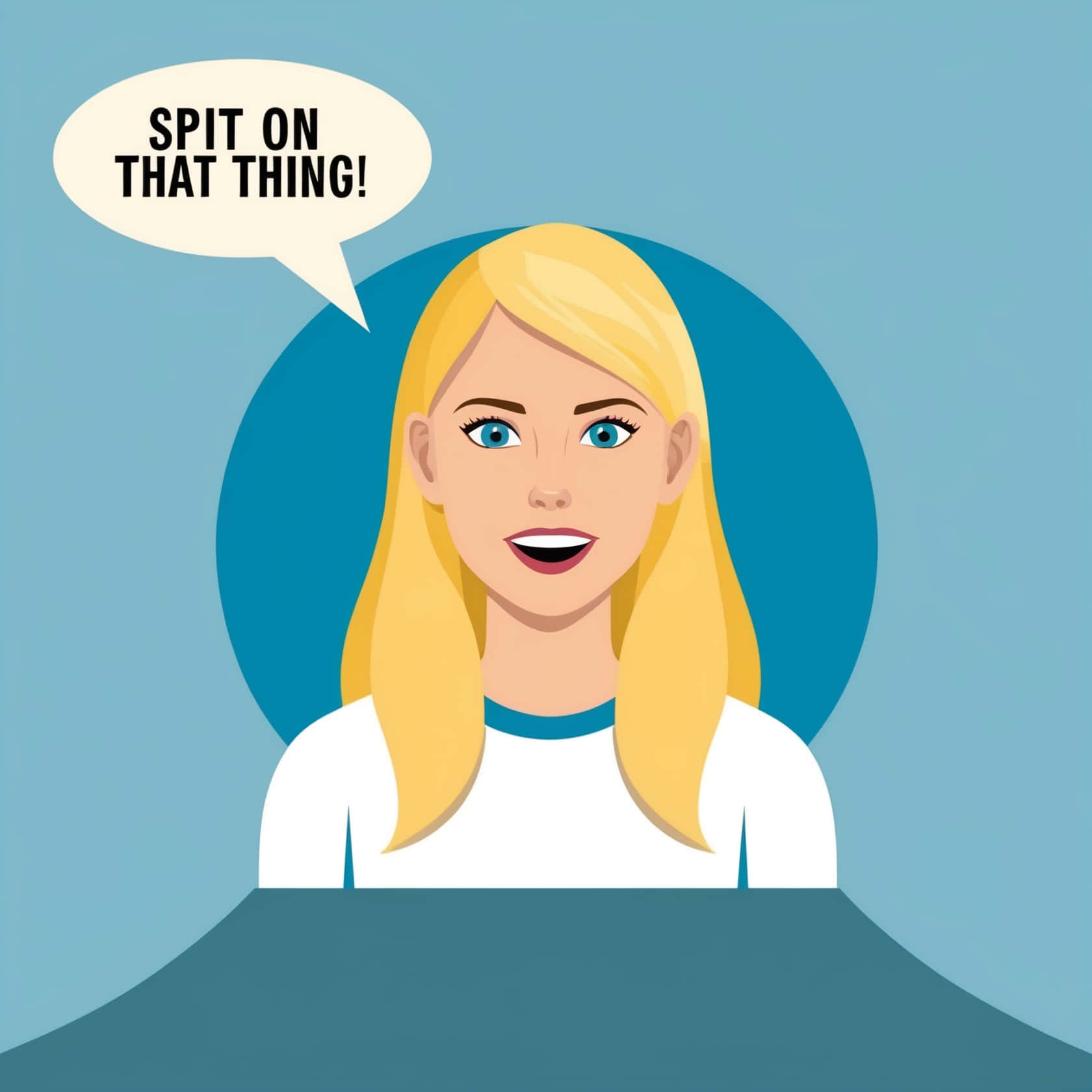 Blonde Woman Speech Bubble Illustration Wallpaper