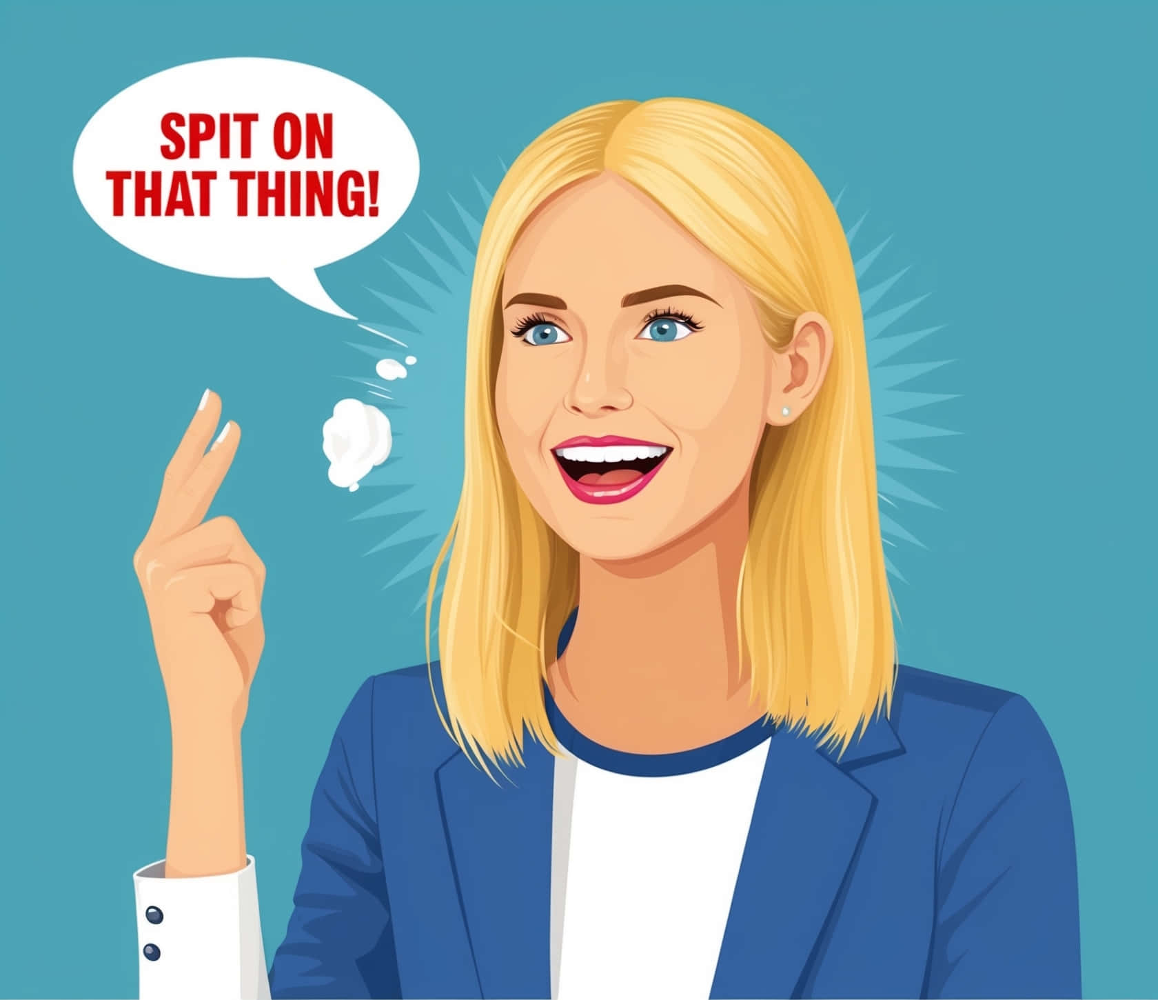 Blonde Woman Spit Bubble Expression Wallpaper