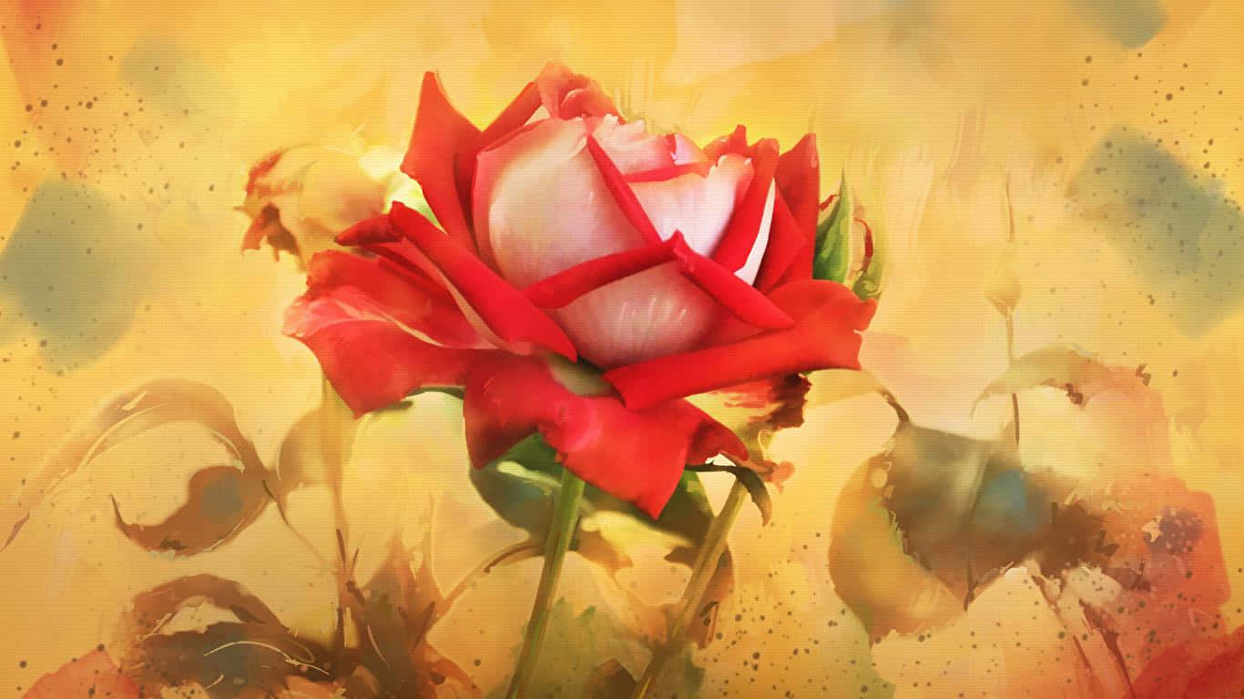 Blooming Rose Art Wallpaper