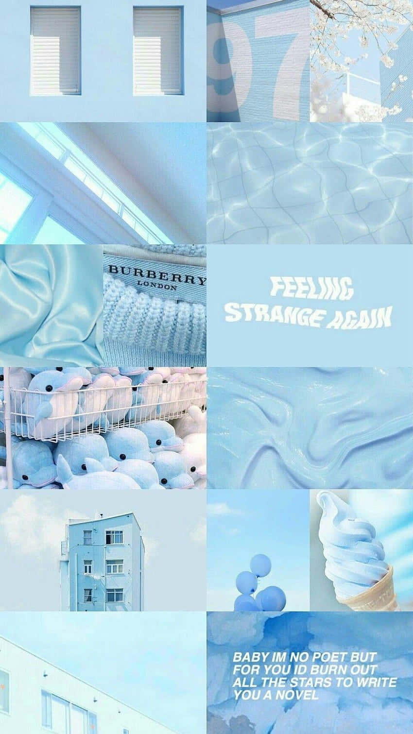 Blue Aesthetic Collage Wallpaper Wallpaper