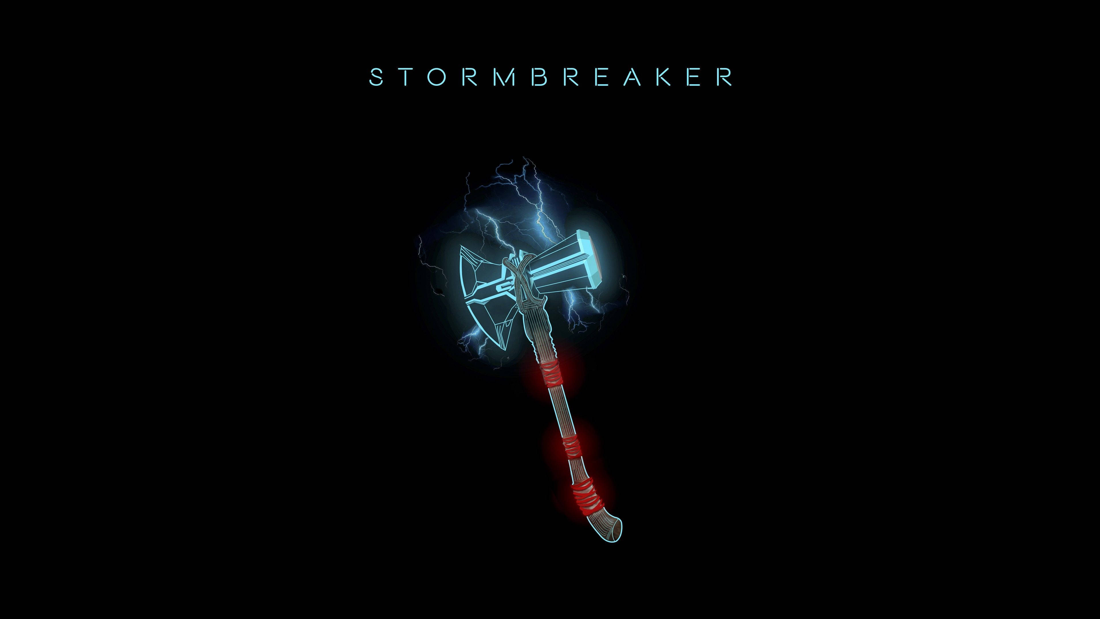 Blue Aesthetic Marvel Thor Stormbreaker Poster Wallpaper