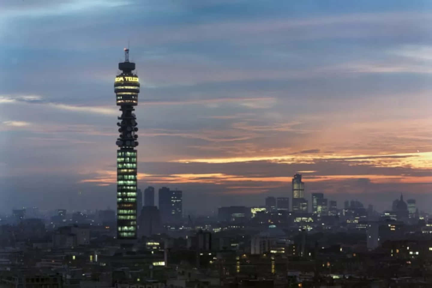 Blue And Orange Sunset Bt Tower Wallpaper