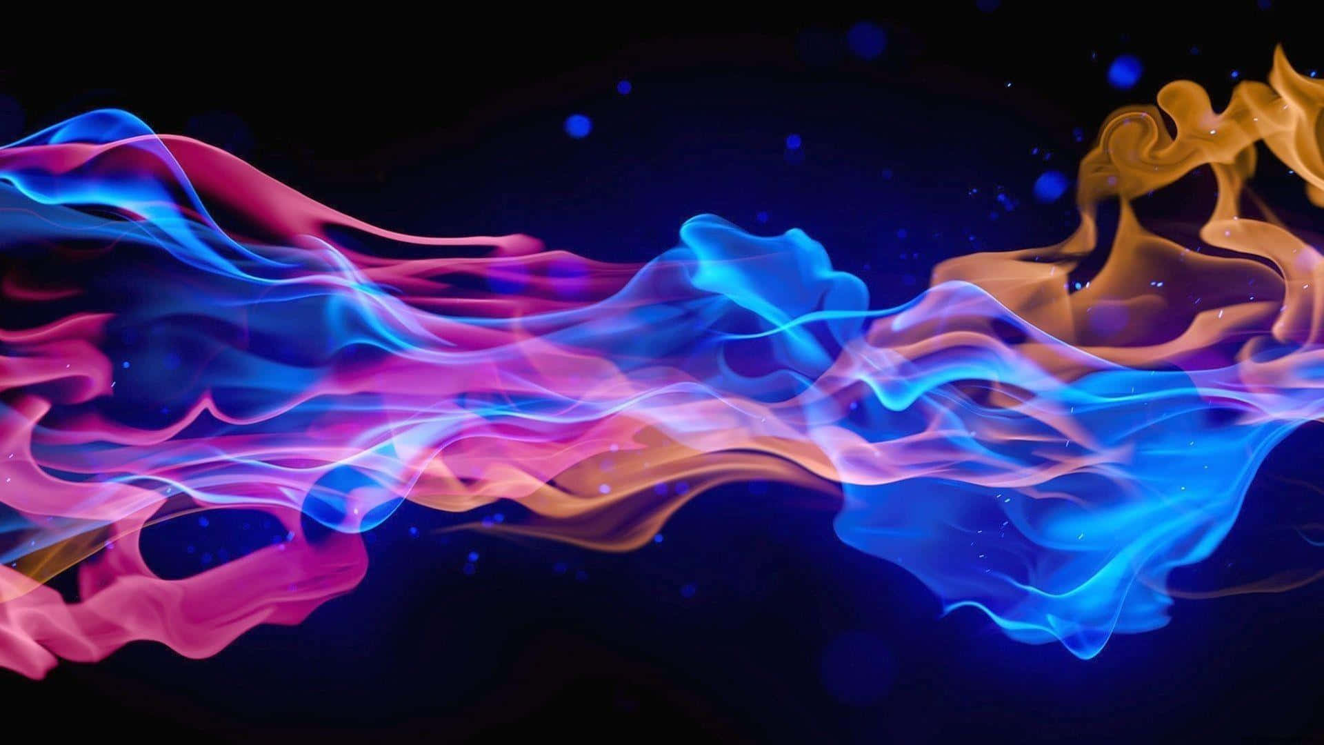 Blue And Red Flames Dancing In Unison Wallpaper