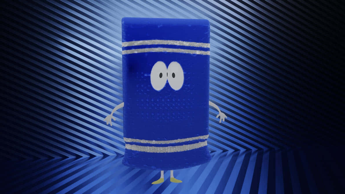 Blue Animated Towel Character Wallpaper