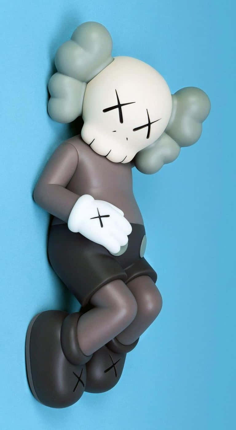 Blue Background Kaws Figure Wallpaper