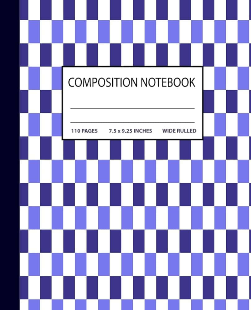 Blue Checkered Composition Notebook Cover Wallpaper