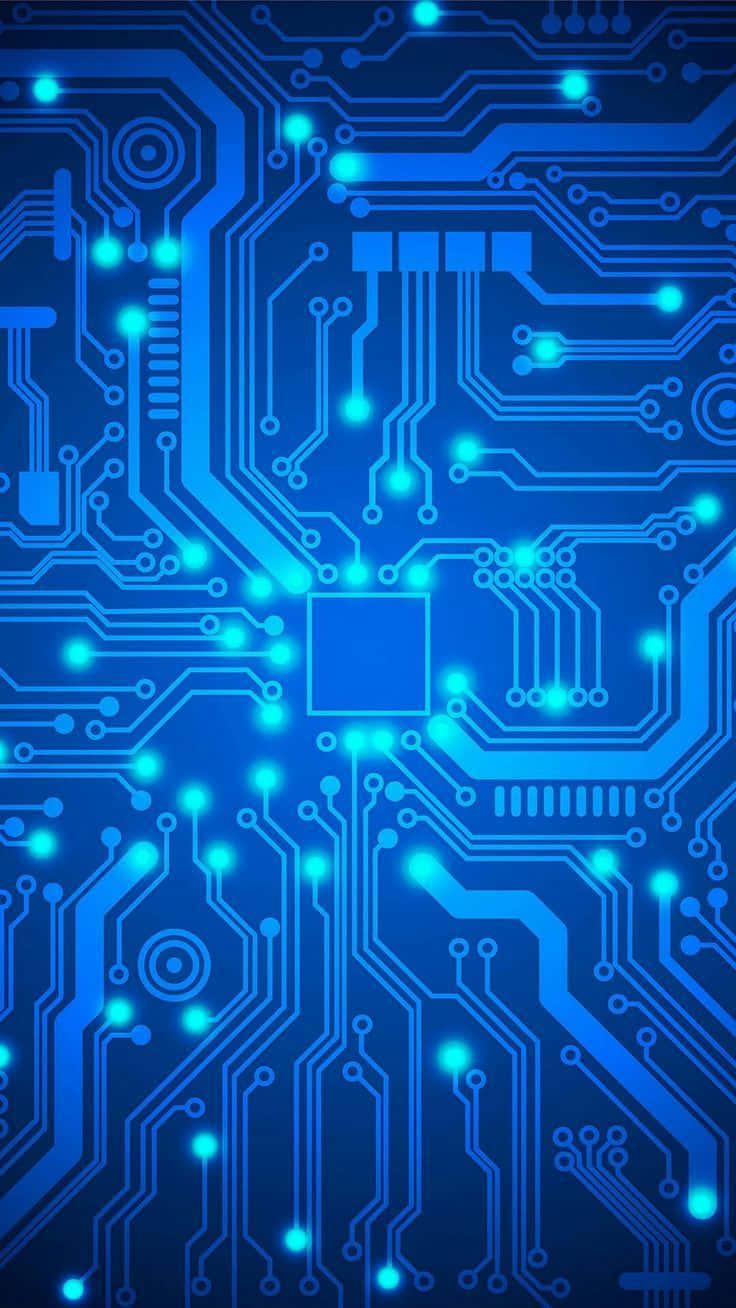 Blue Circuit Board Background Wallpaper